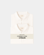 Combo 2 Polos Pima Cannel Brancas