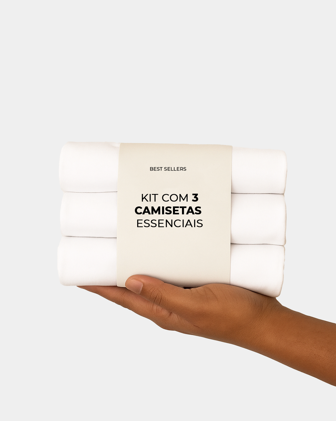 Kit 3 Camisetas Básicas Brancas