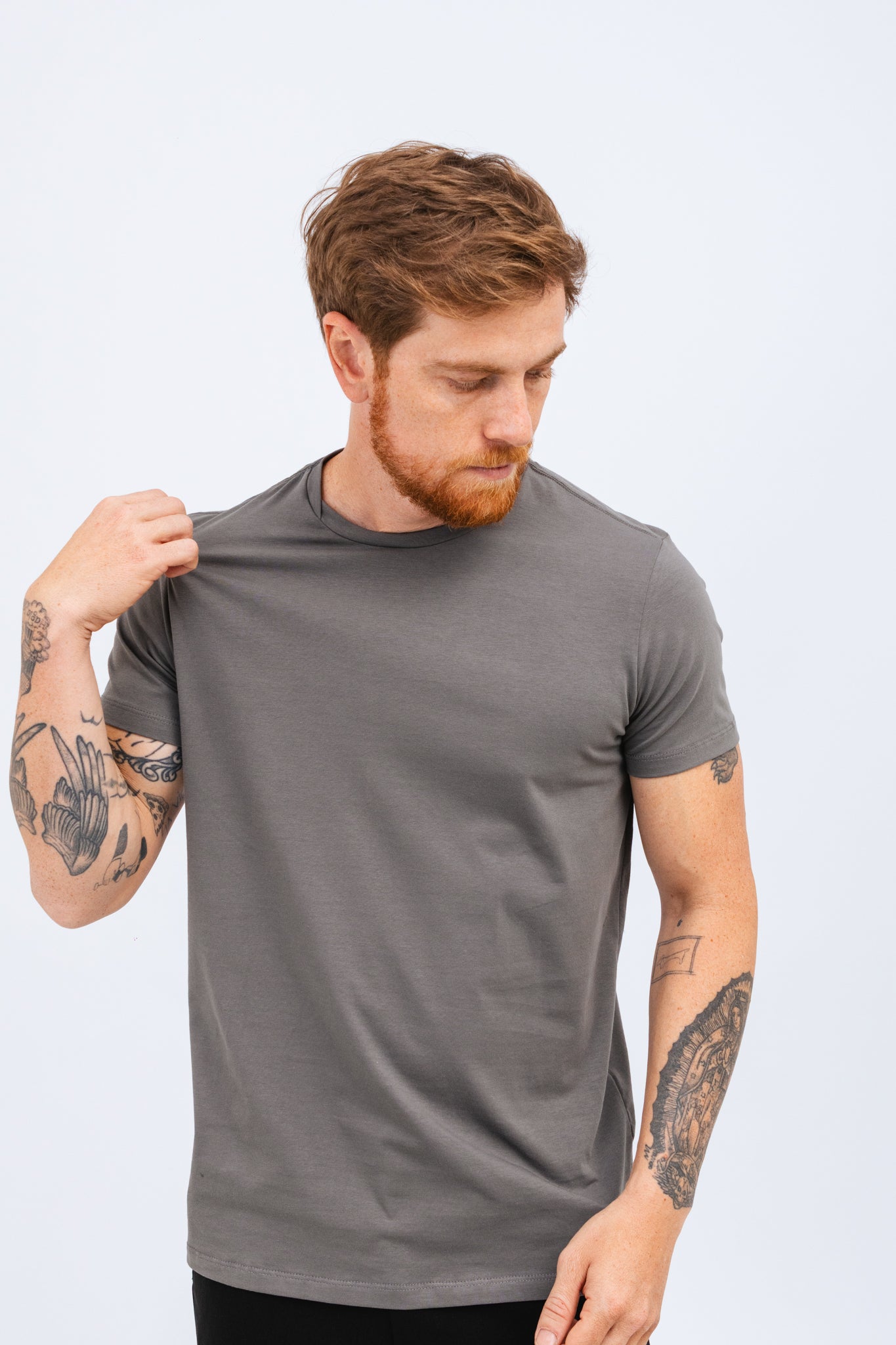 Camiseta Pima Atiq Cinza Boss