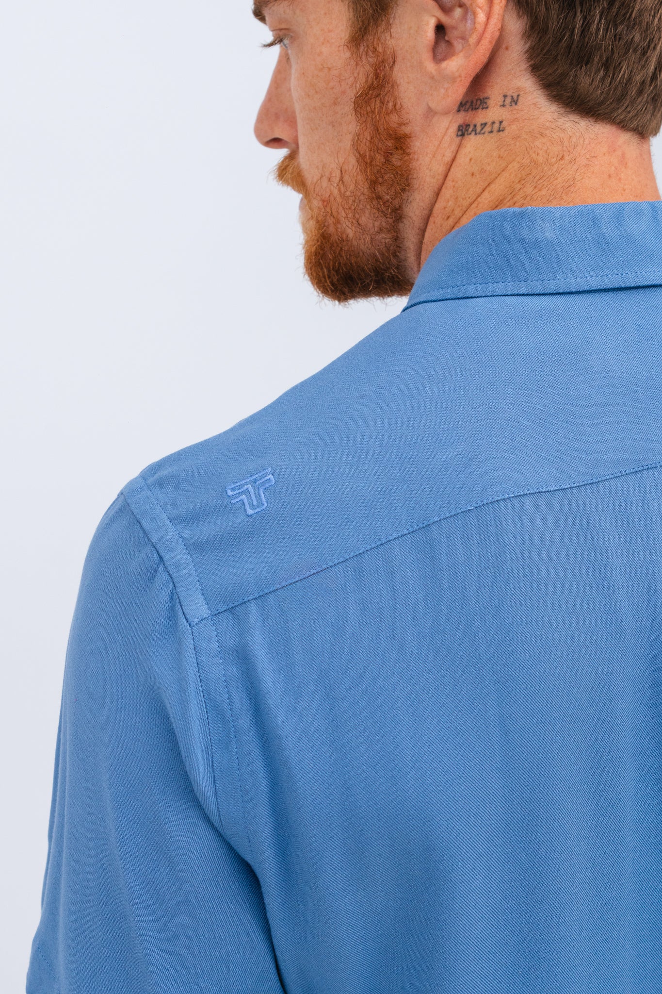 Camisa Viscose MC Rayon Azul infinity