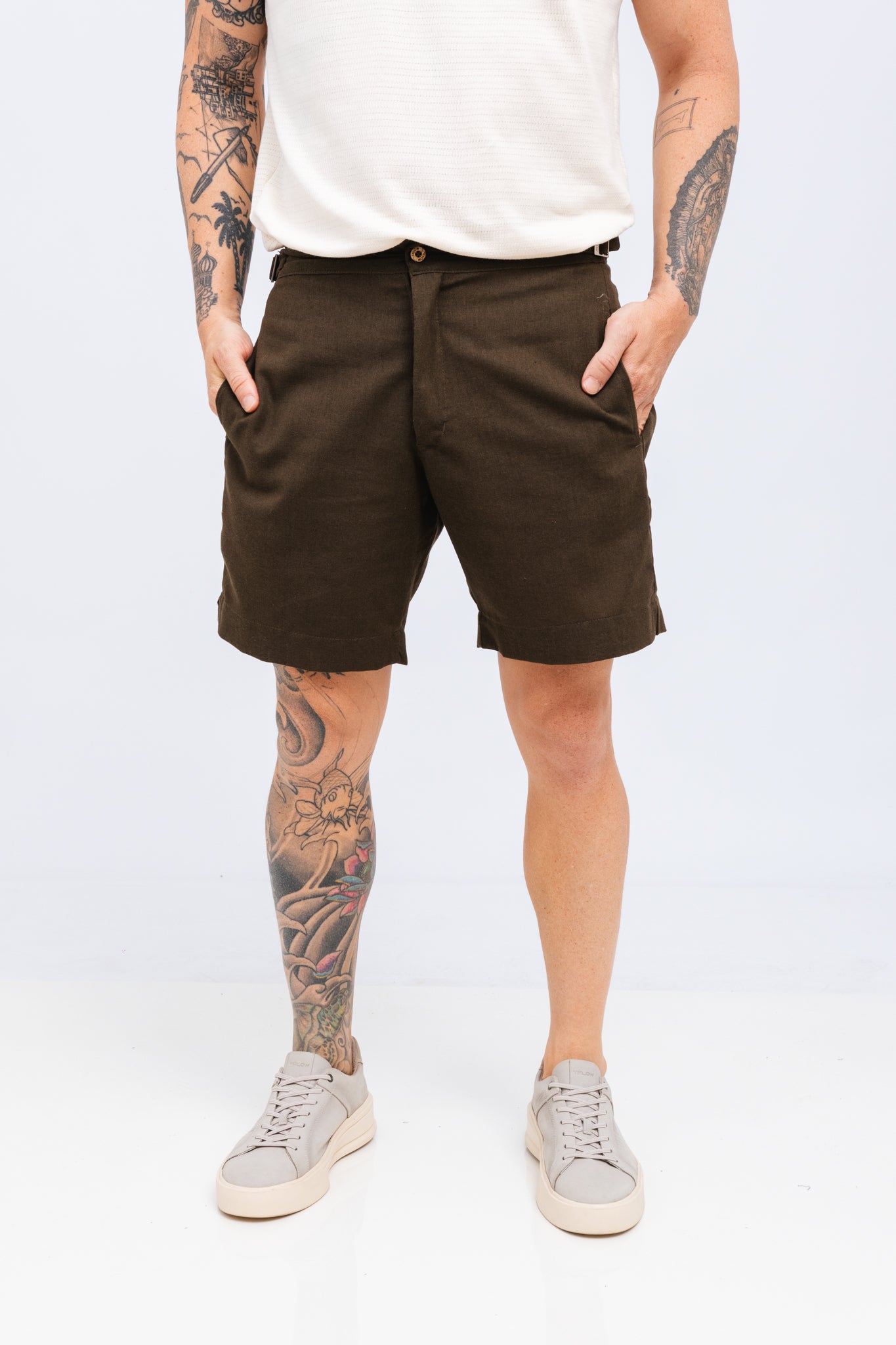 Bermuda Linen Kaimbe Verde Militar