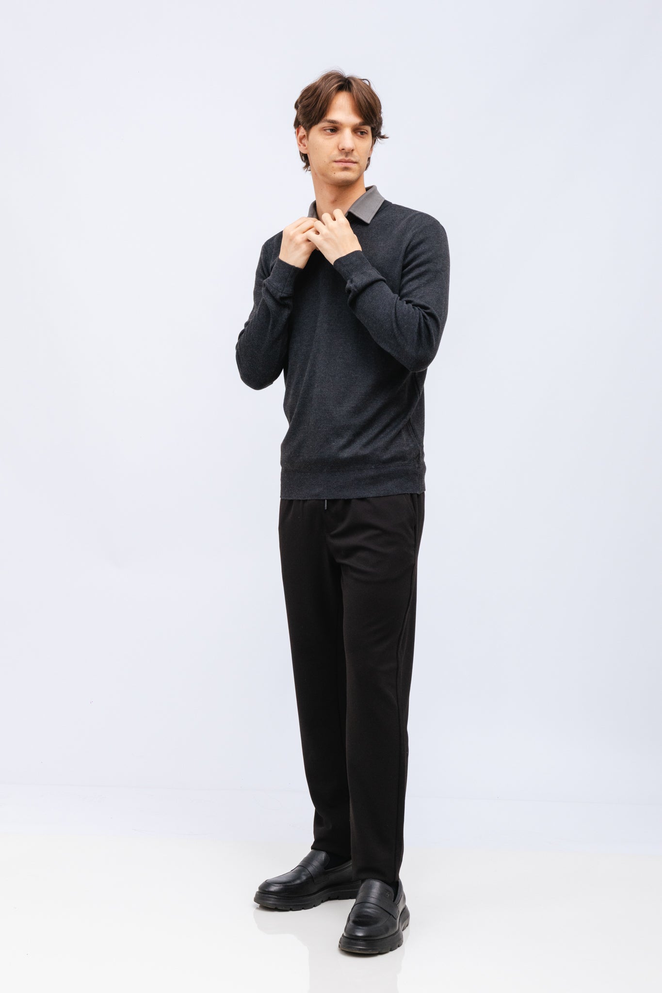 Sueter Tricot V Nawcelle Preto Mescla