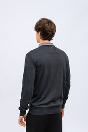 Sueter Tricot V Nawcelle Preto Mescla