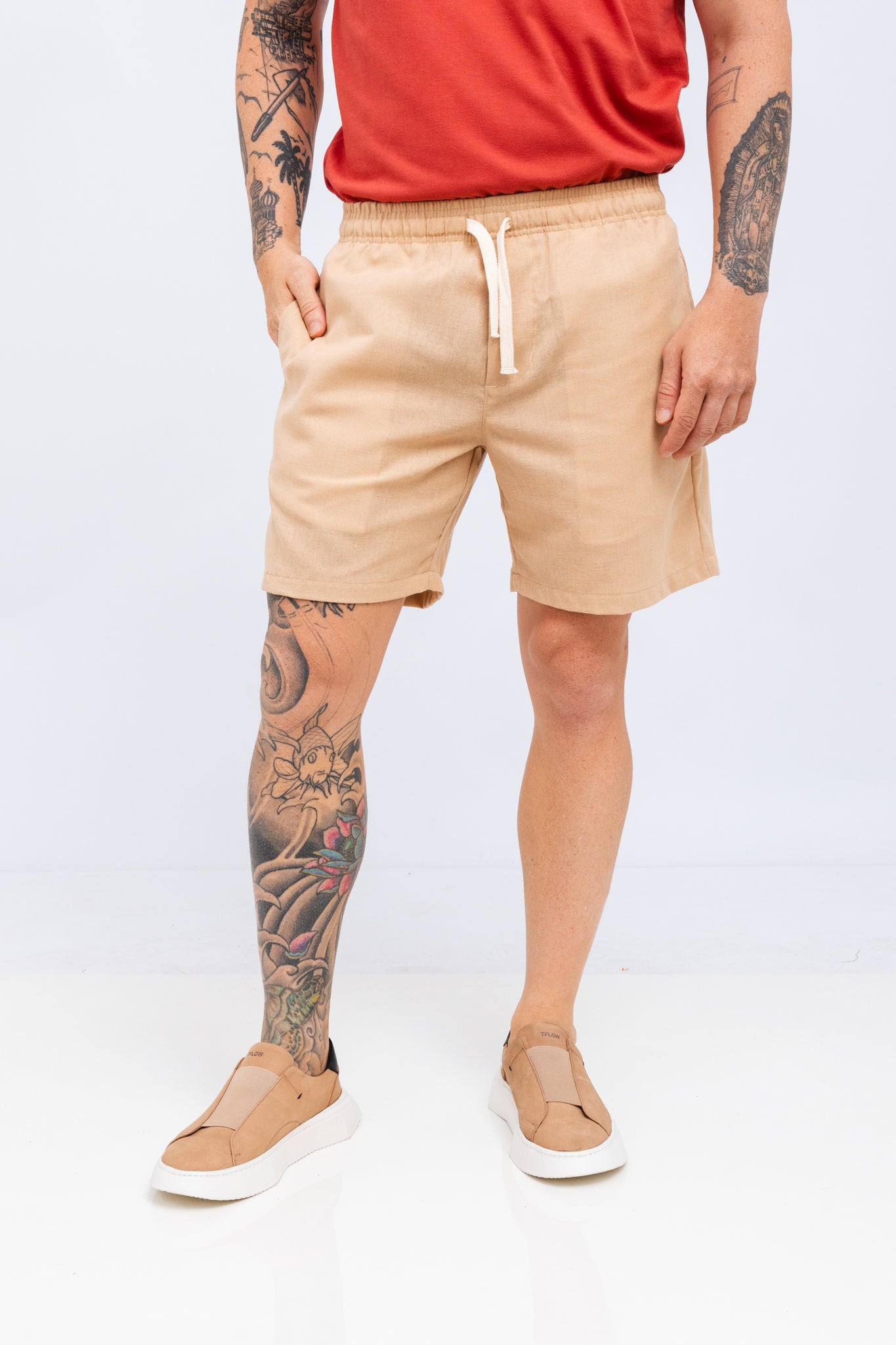 Short Nagore Linen Bege