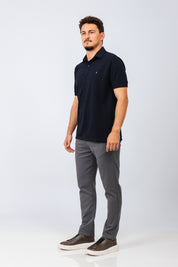 Polo Piquet Essential Azul Marinho