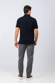 Polo Piquet Essential Azul Marinho
