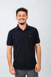 Polo Piquet Essential Azul Marinho