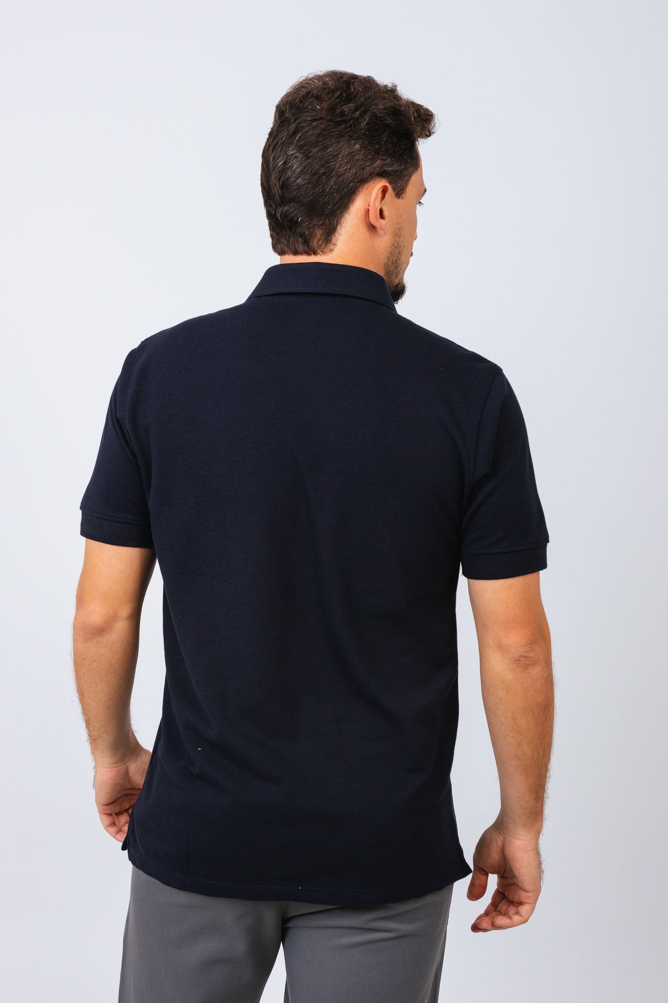 Polo Piquet Essential Azul Marinho