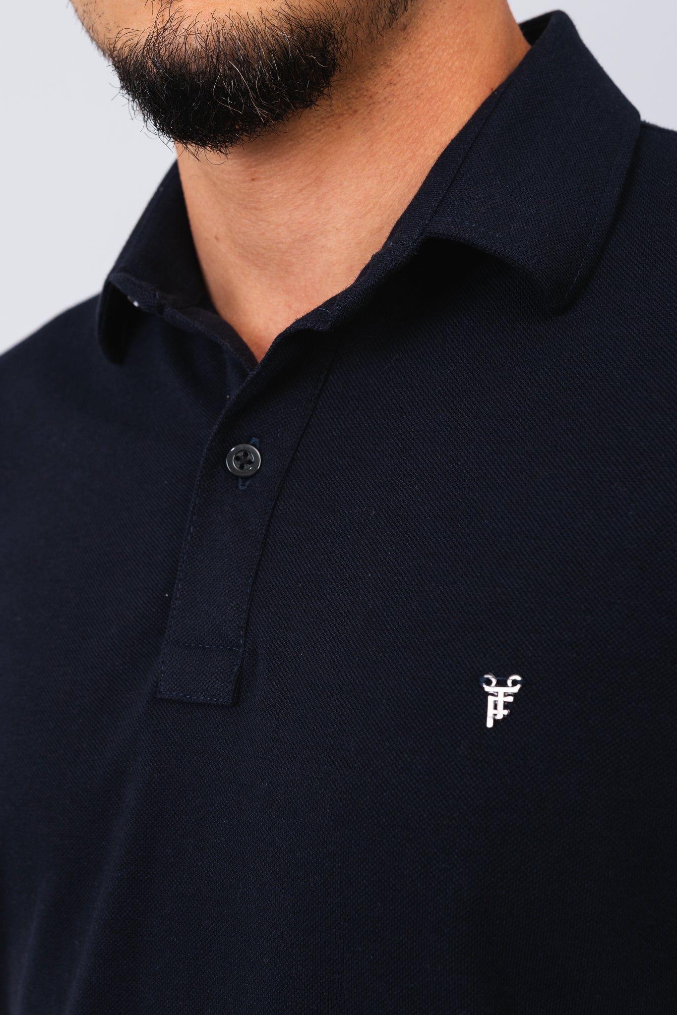 Polo Piquet Essential Azul Marinho