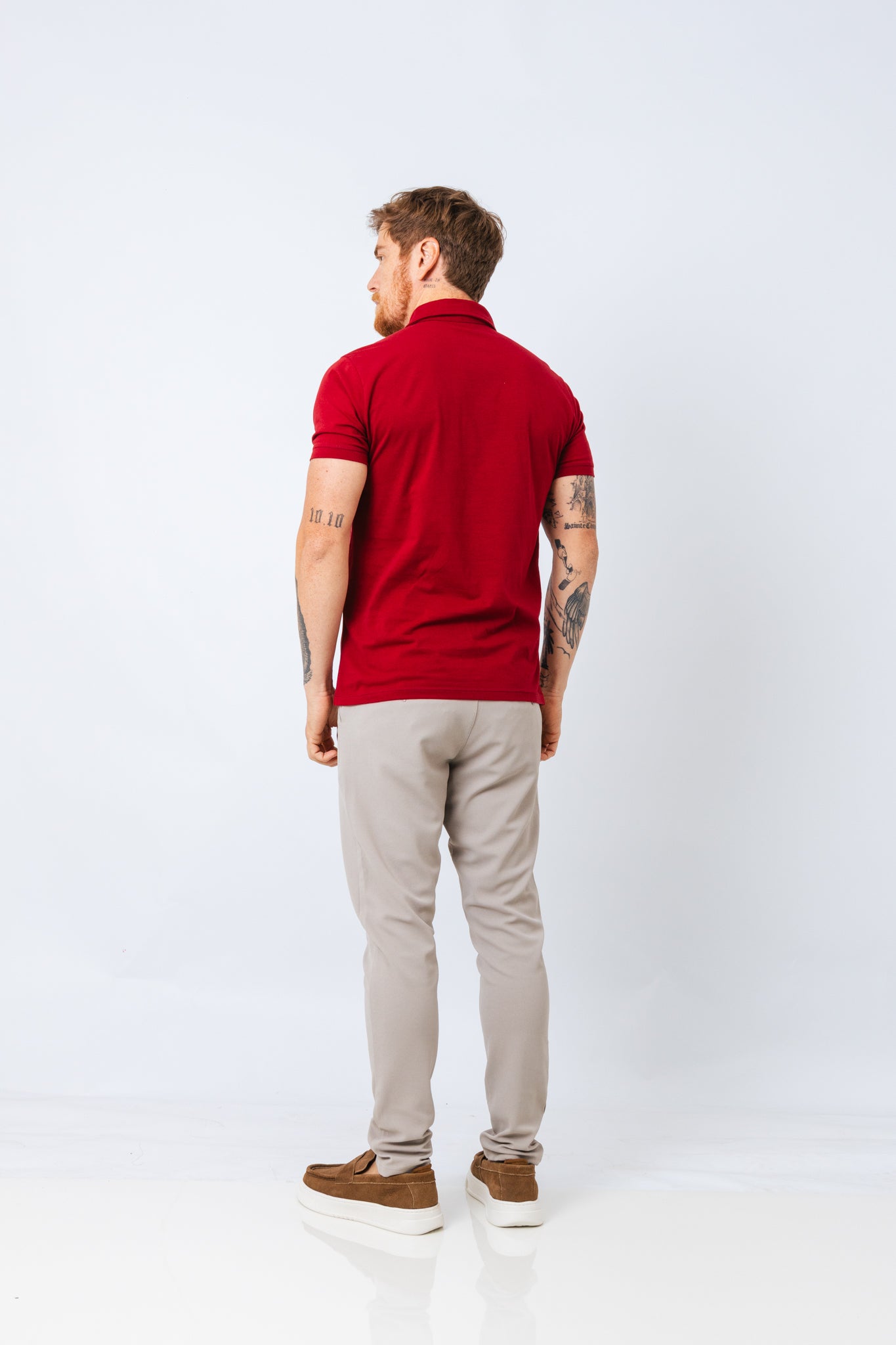 Polo Pima Cannel Vermelho Queimado