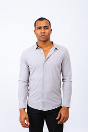 Camisa ML Premium Filippo Cinza Claro