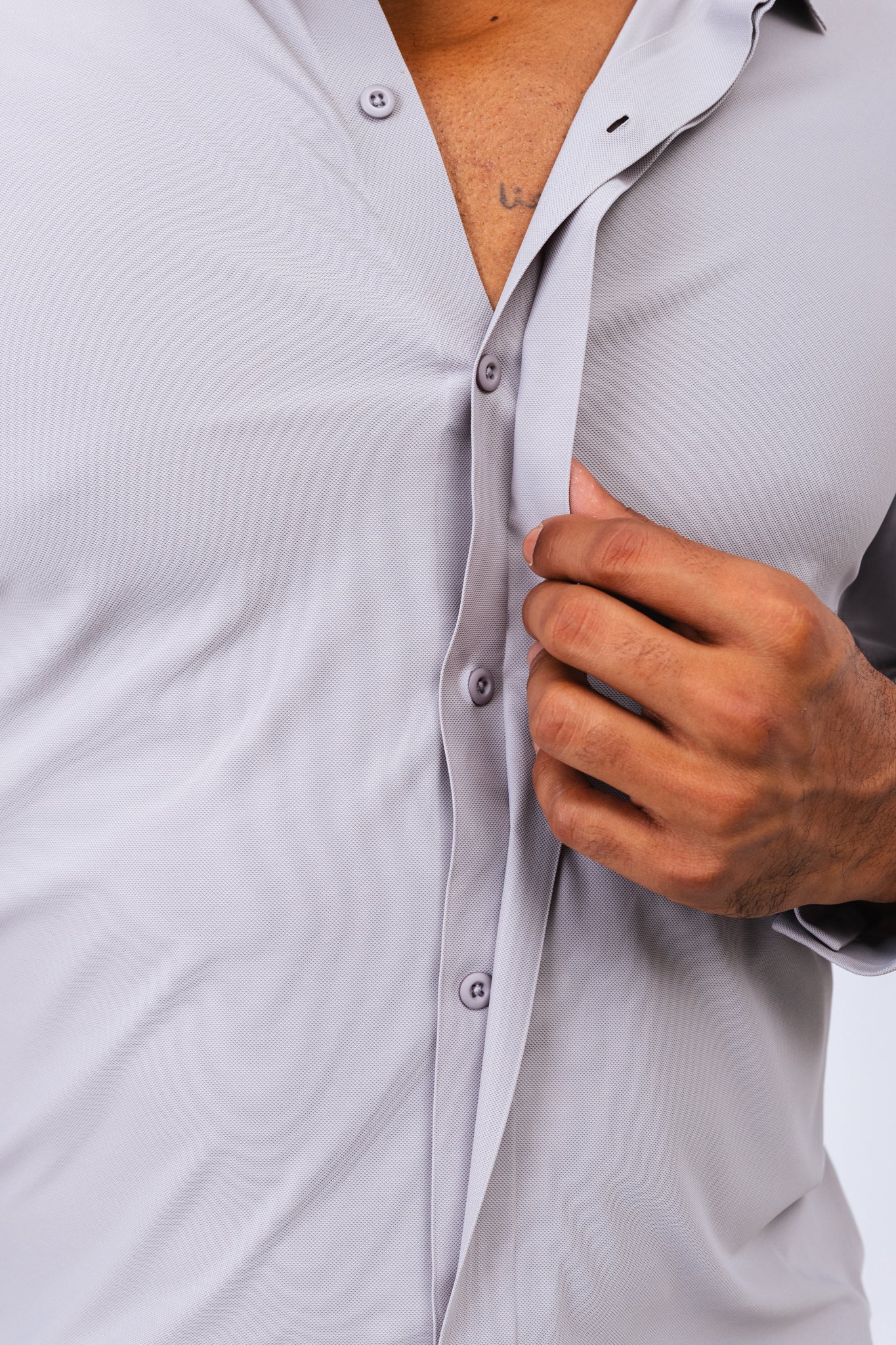 Camisa ML Premium Filippo Cinza Claro