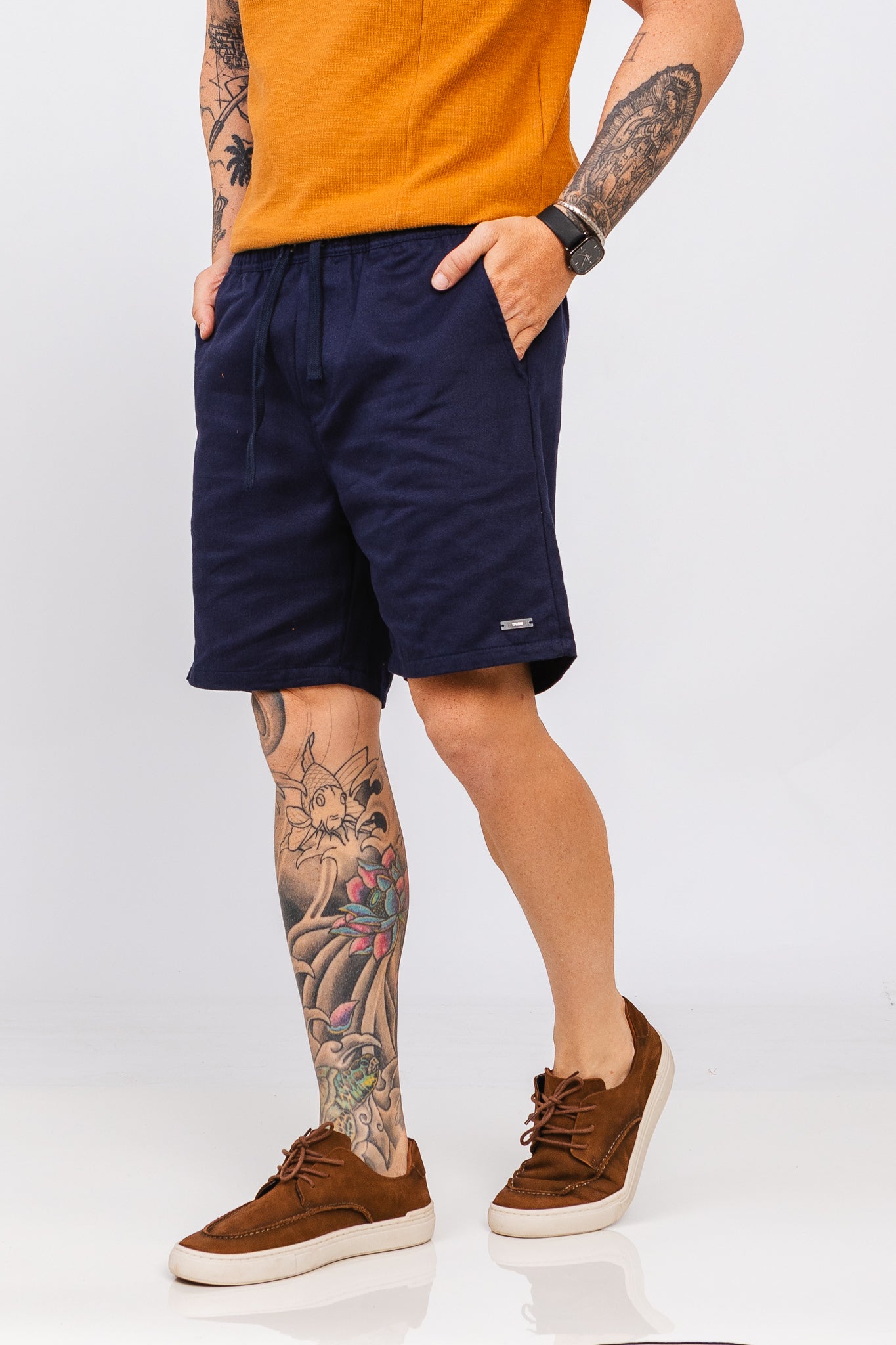 Short Sarja Tourlos Azul Marinho