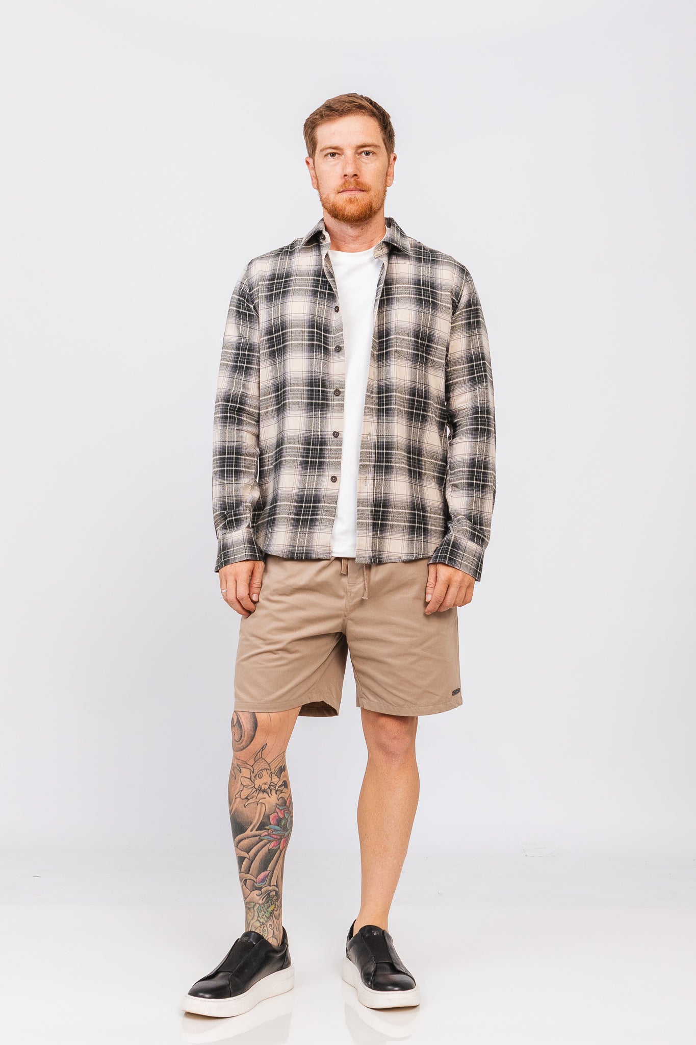 Camisa Flan Xadrez Longhorn Creme