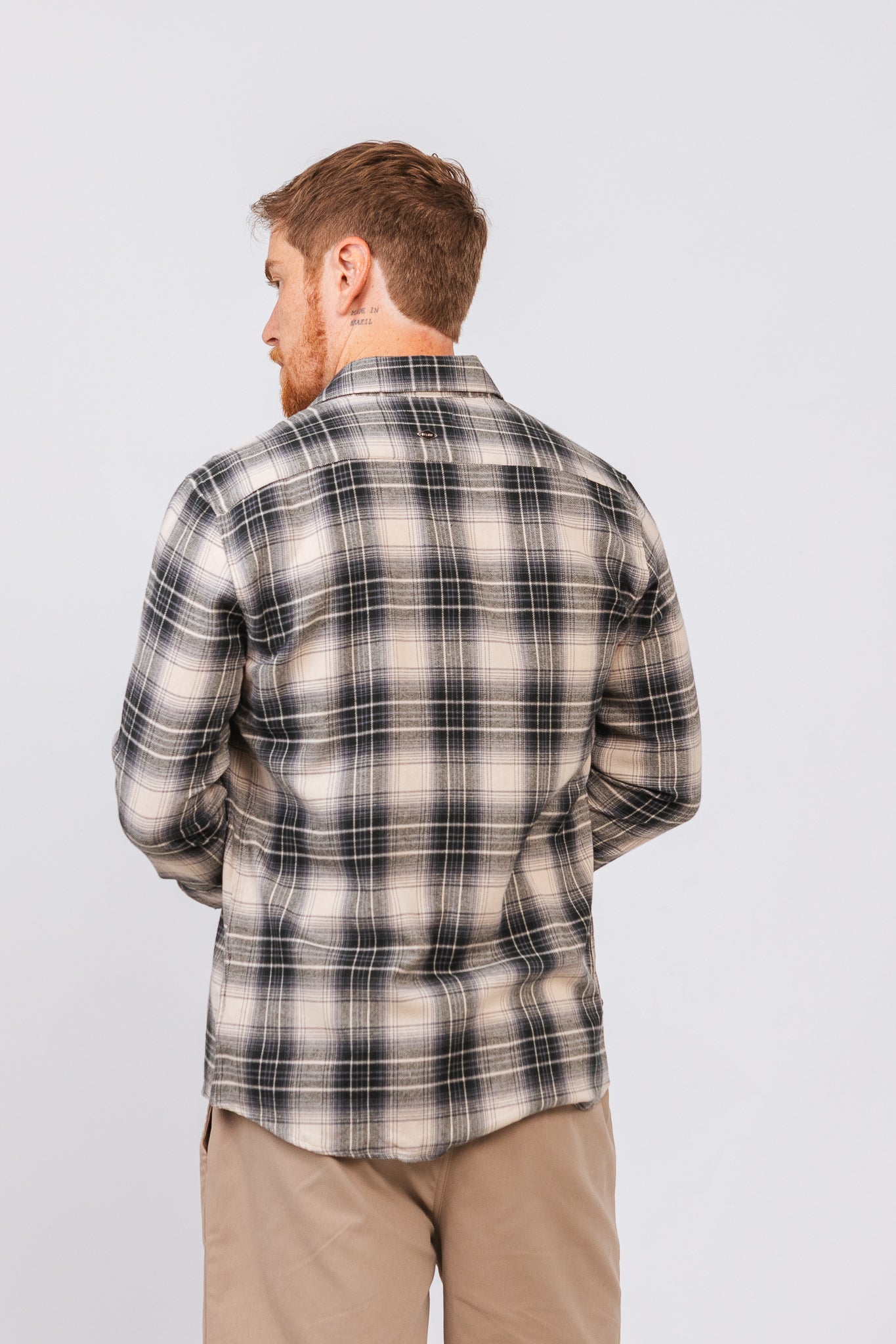 Camisa Flan Xadrez Longhorn Creme