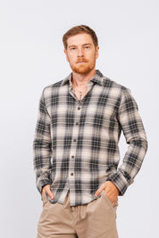 Camisa Flan Xadrez Longhorn Creme