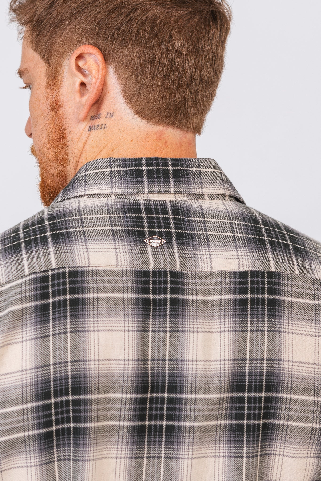 Camisa Flan Xadrez Longhorn Creme