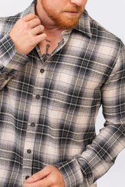 Camisa Flan Xadrez Longhorn Creme