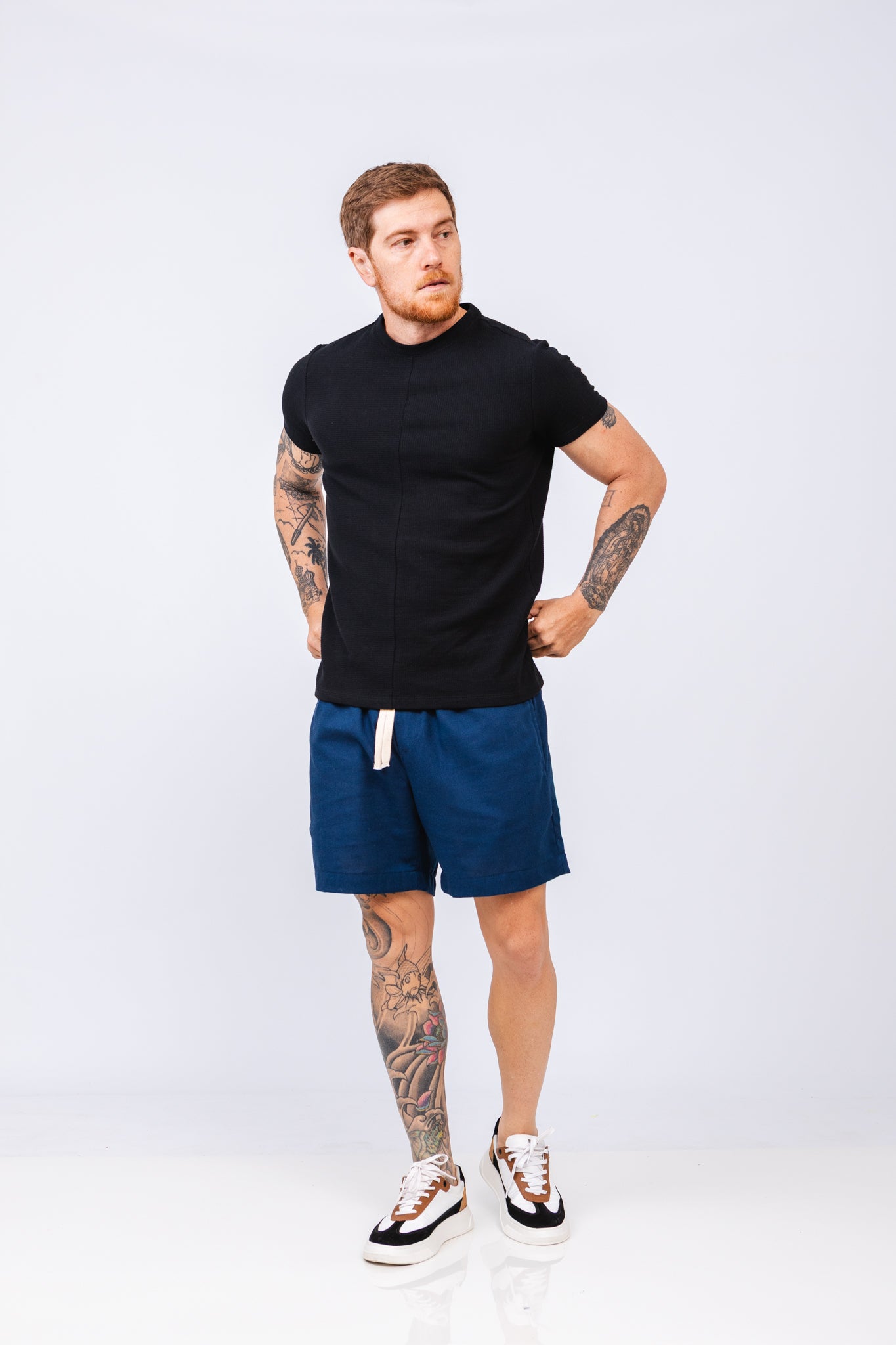 Short Nagore Linen Azul Marinho