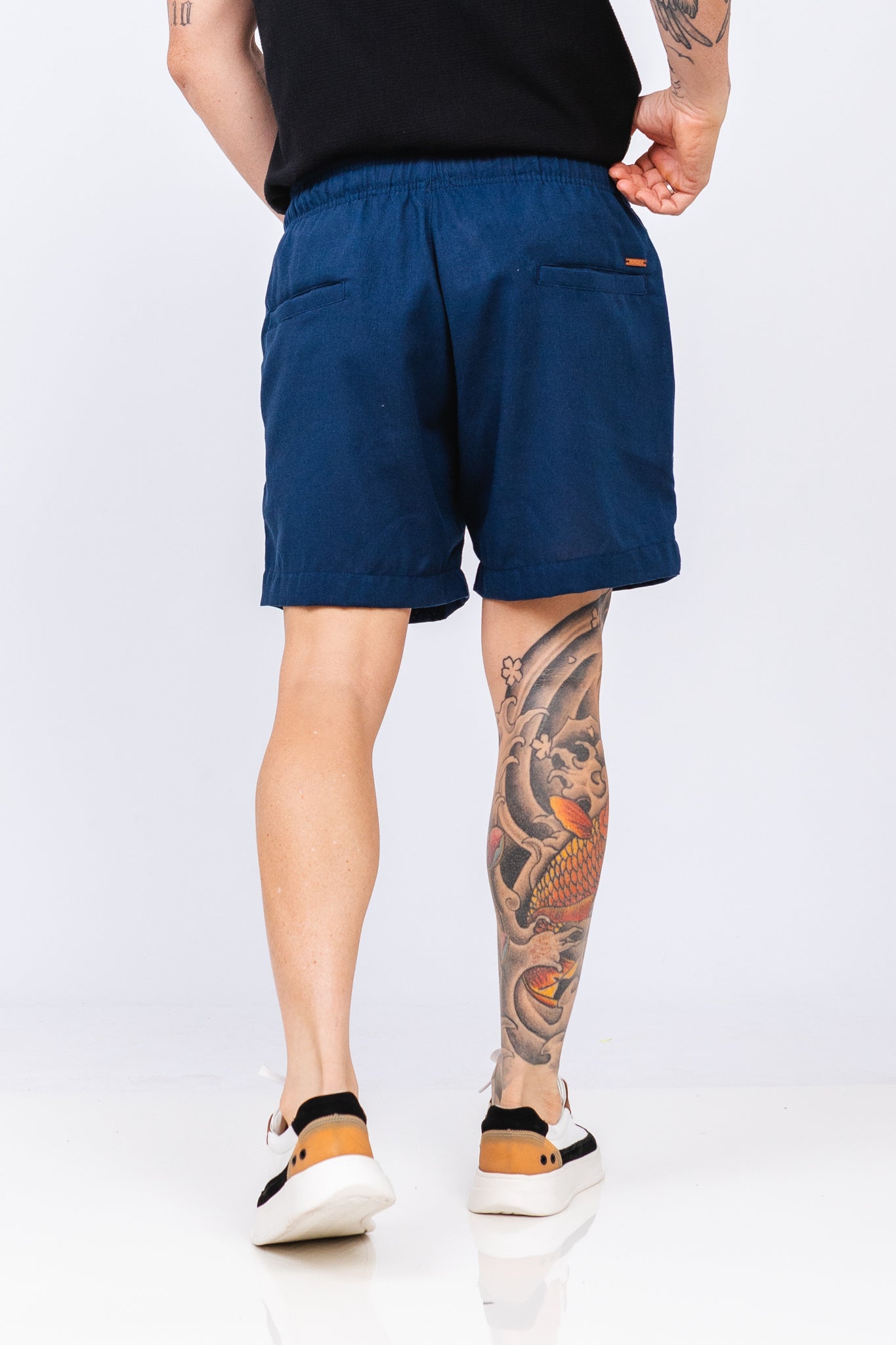 Short Nagore Linen Azul Marinho