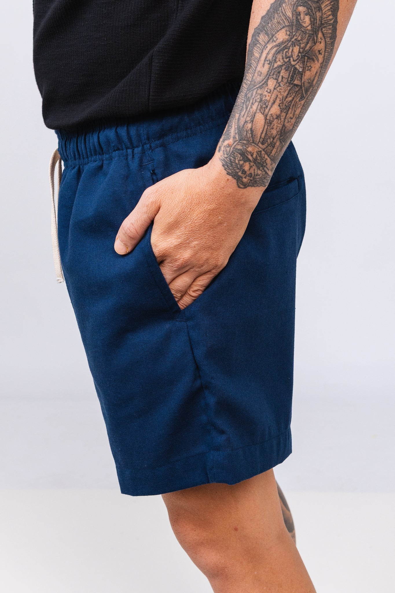 Short Nagore Linen Azul Marinho