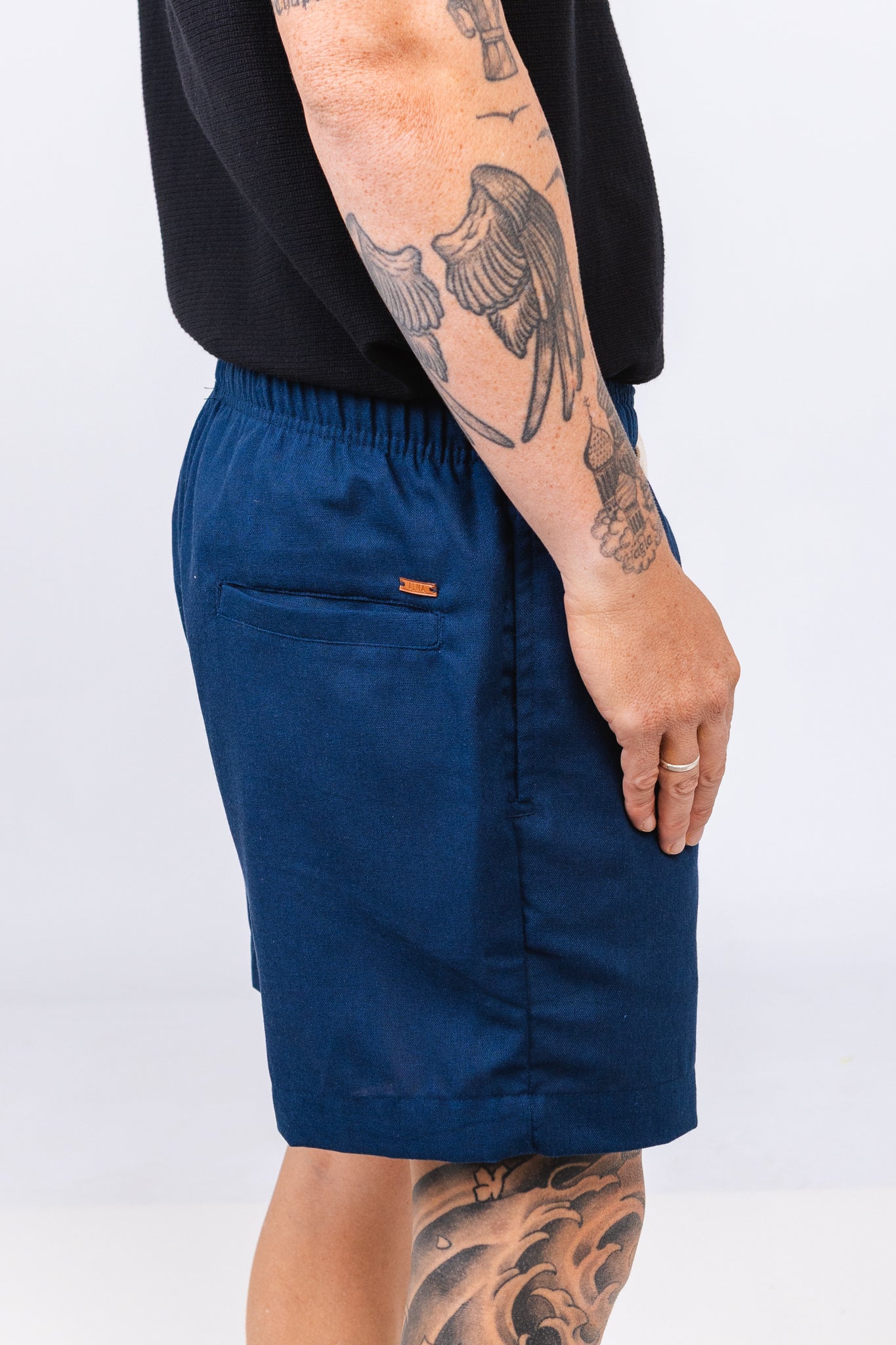 Short Nagore Linen Azul Marinho