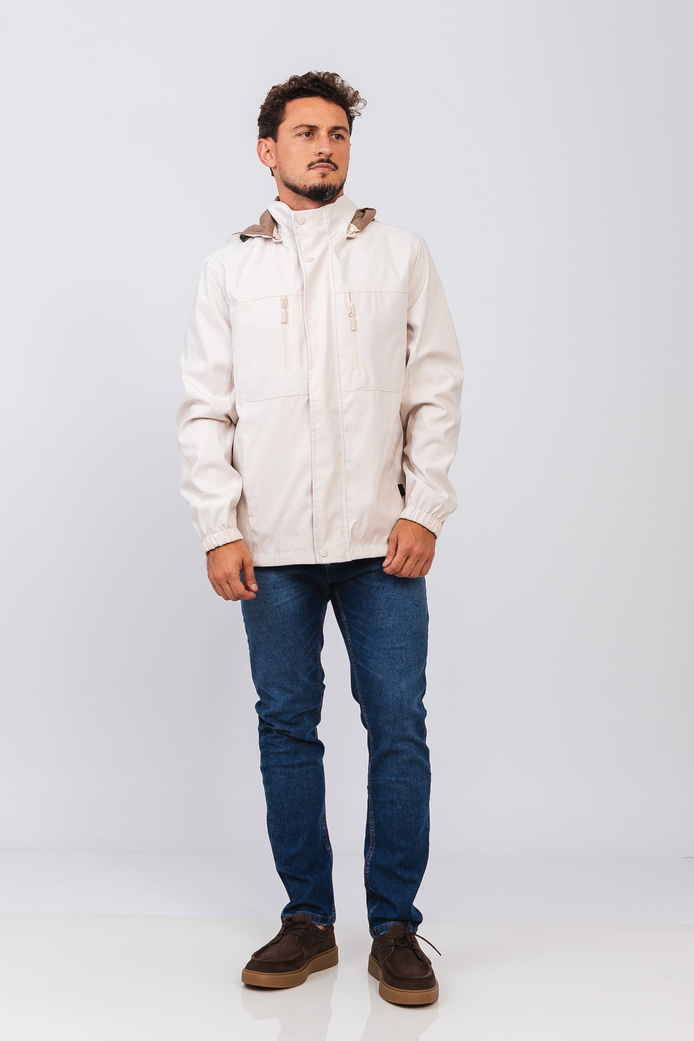 Jaqueta Dupla Cavalier Off White/Coffee