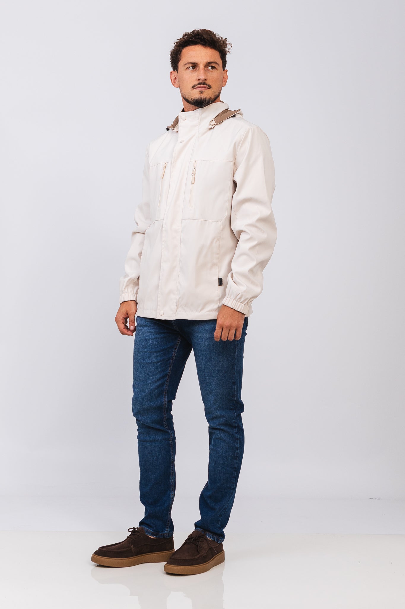 Jaqueta Dupla Cavalier Off White/Coffee