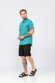 Camisa Viscose MC Rayon Verde Jaspe