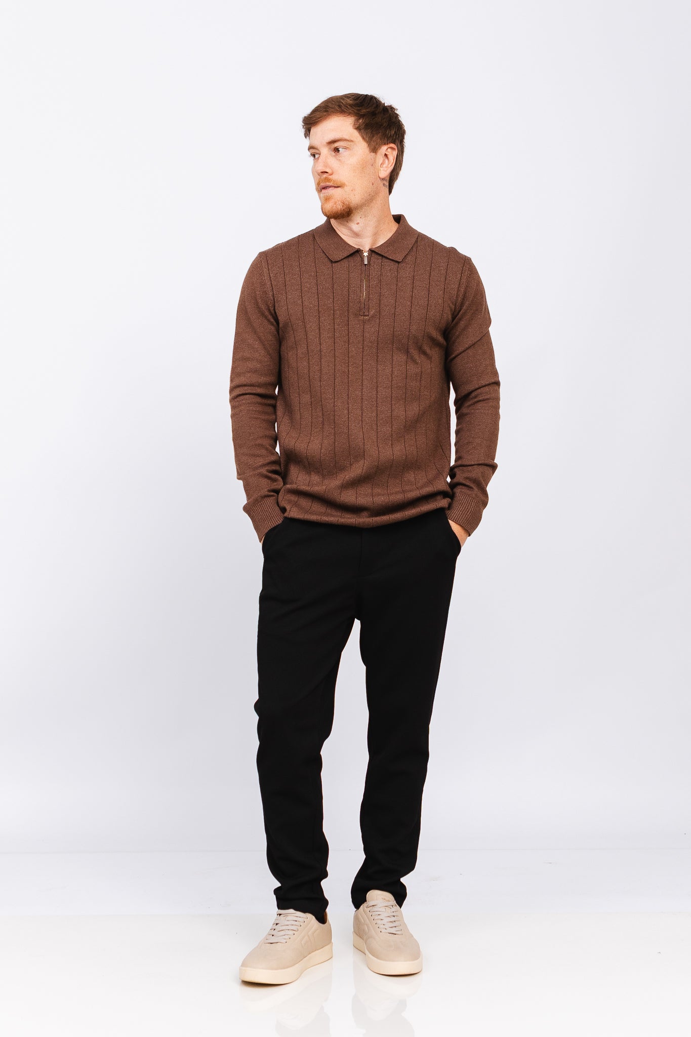 Polo Tricot ML Bruma Marrom