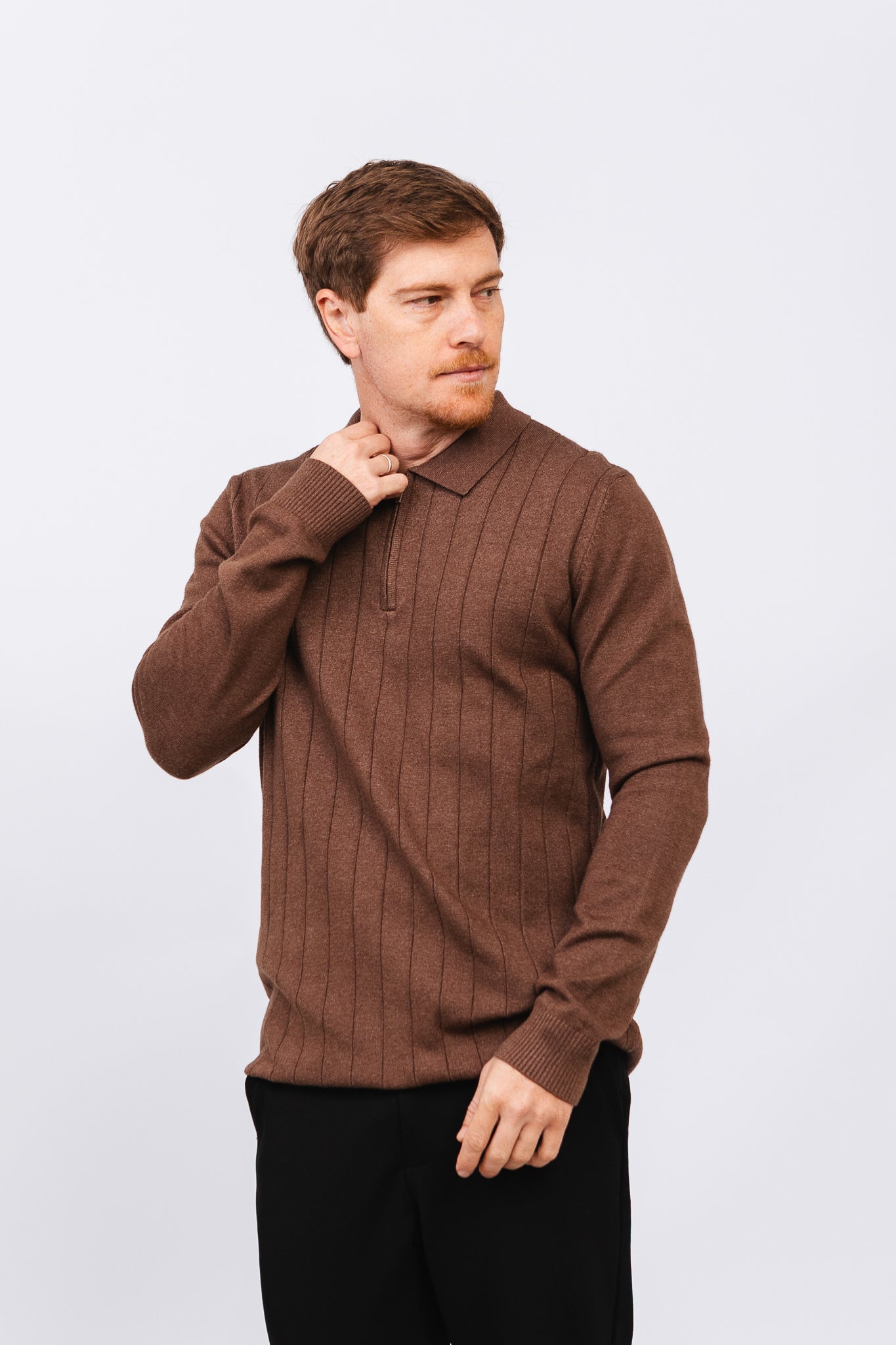 Polo Tricot ML Bruma Marrom