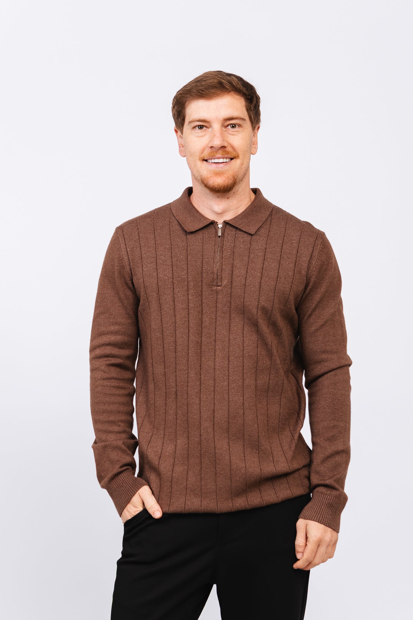 Polo Tricot ML Bruma Marrom