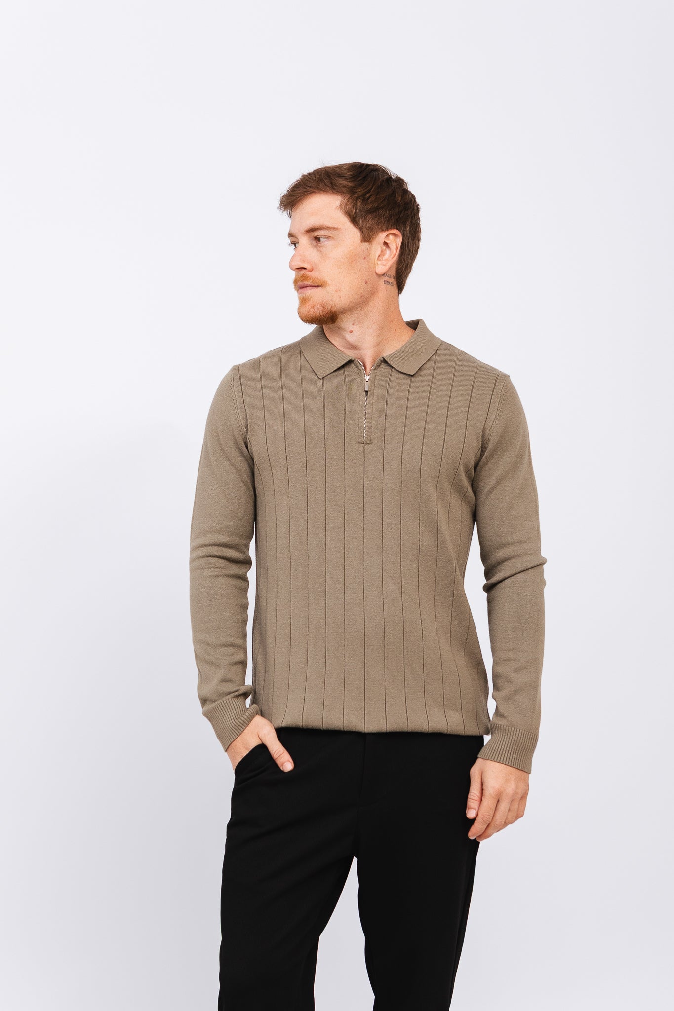 Polo Tricot ML Bruma Verde Musgo