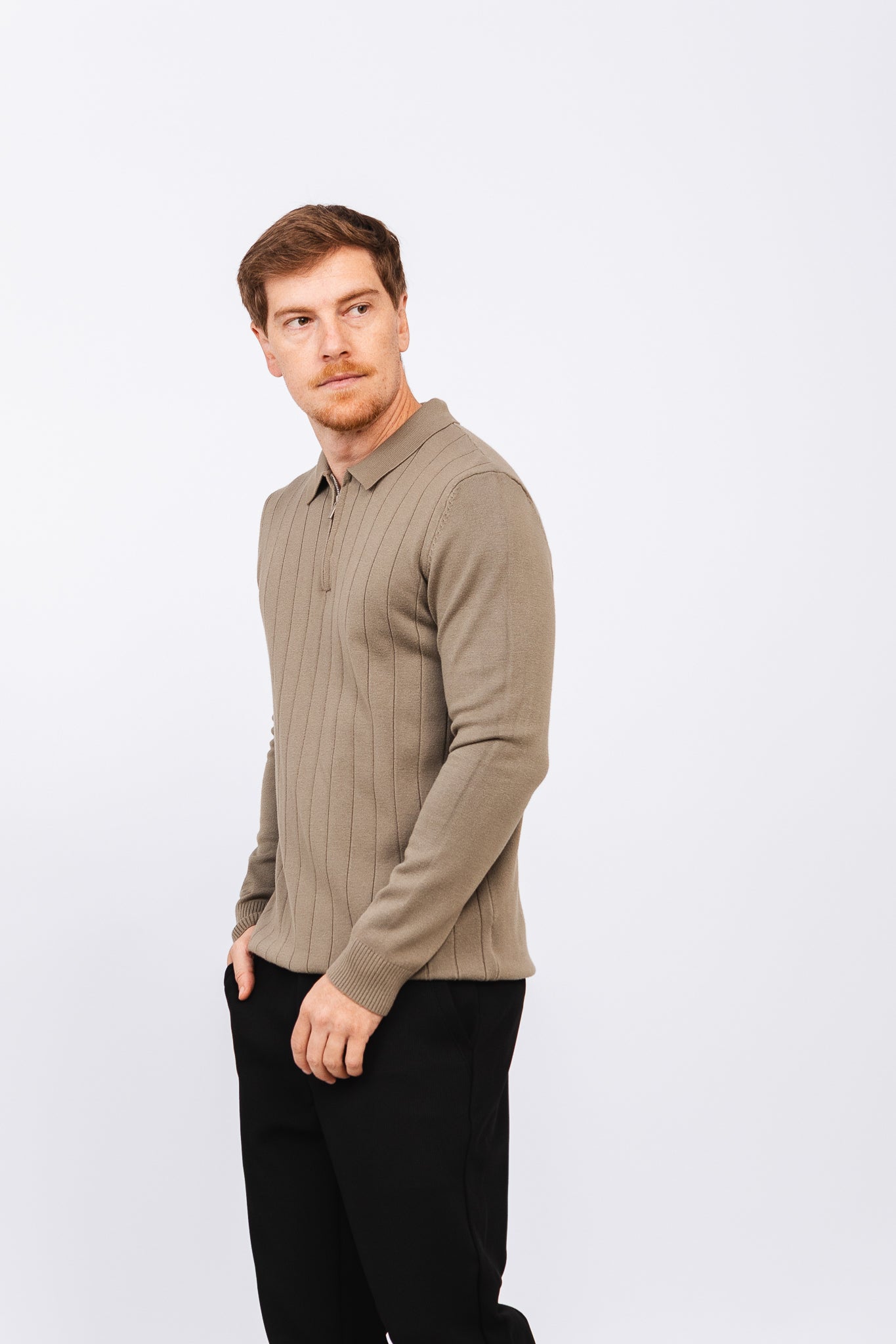 Polo Tricot ML Bruma Verde Musgo