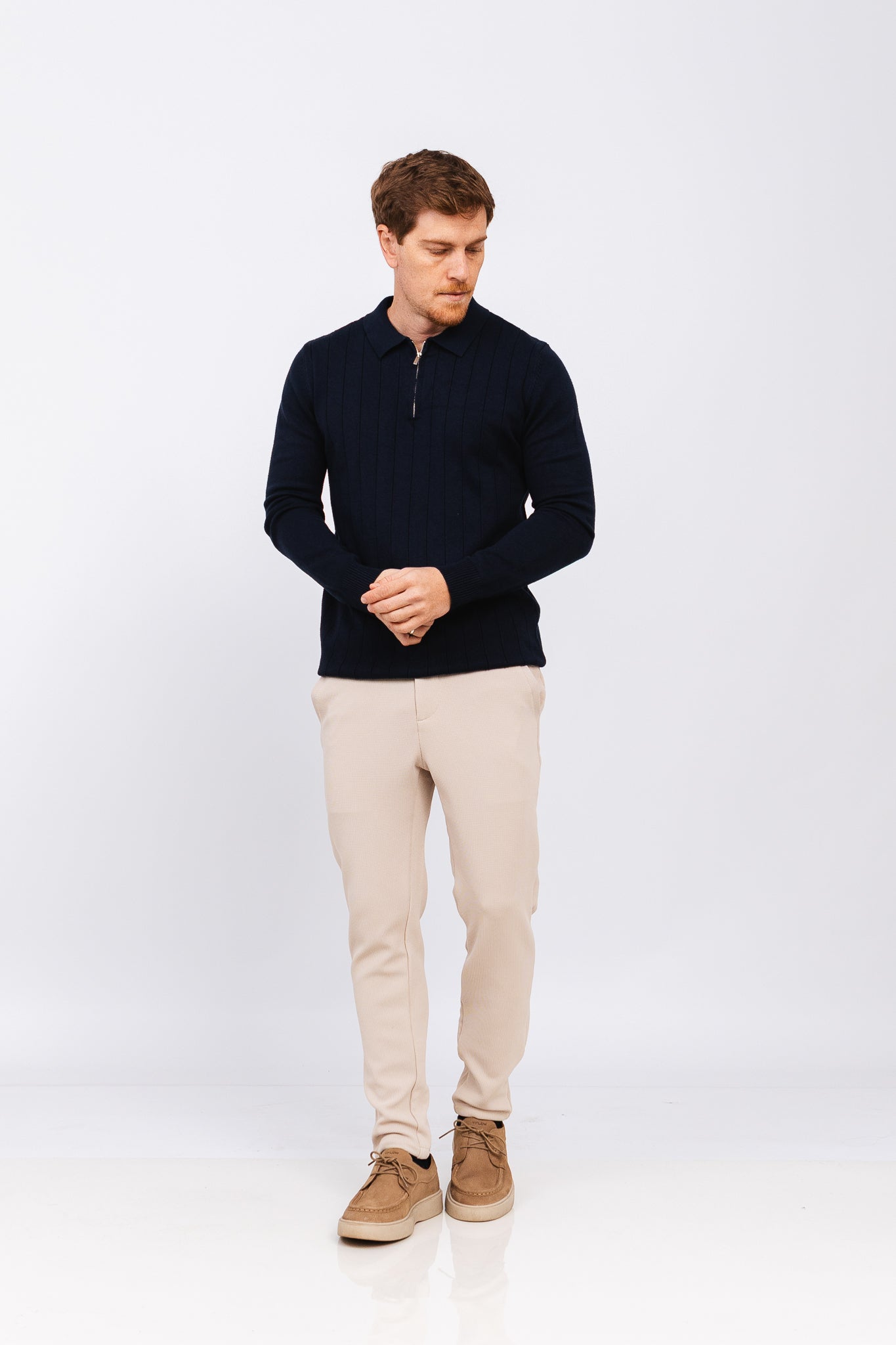Polo Tricot ML Bruma Azul Marinho