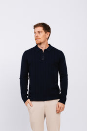Polo Tricot ML Bruma Azul Marinho
