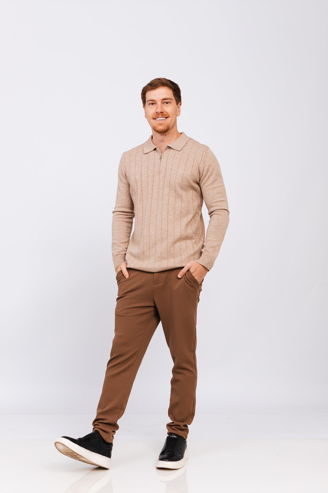 Polo Tricot ML Bruma Bege