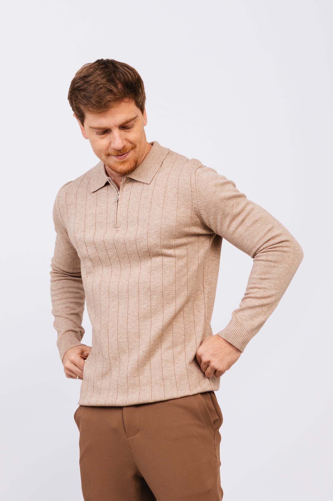 Polo Tricot ML Bruma Bege