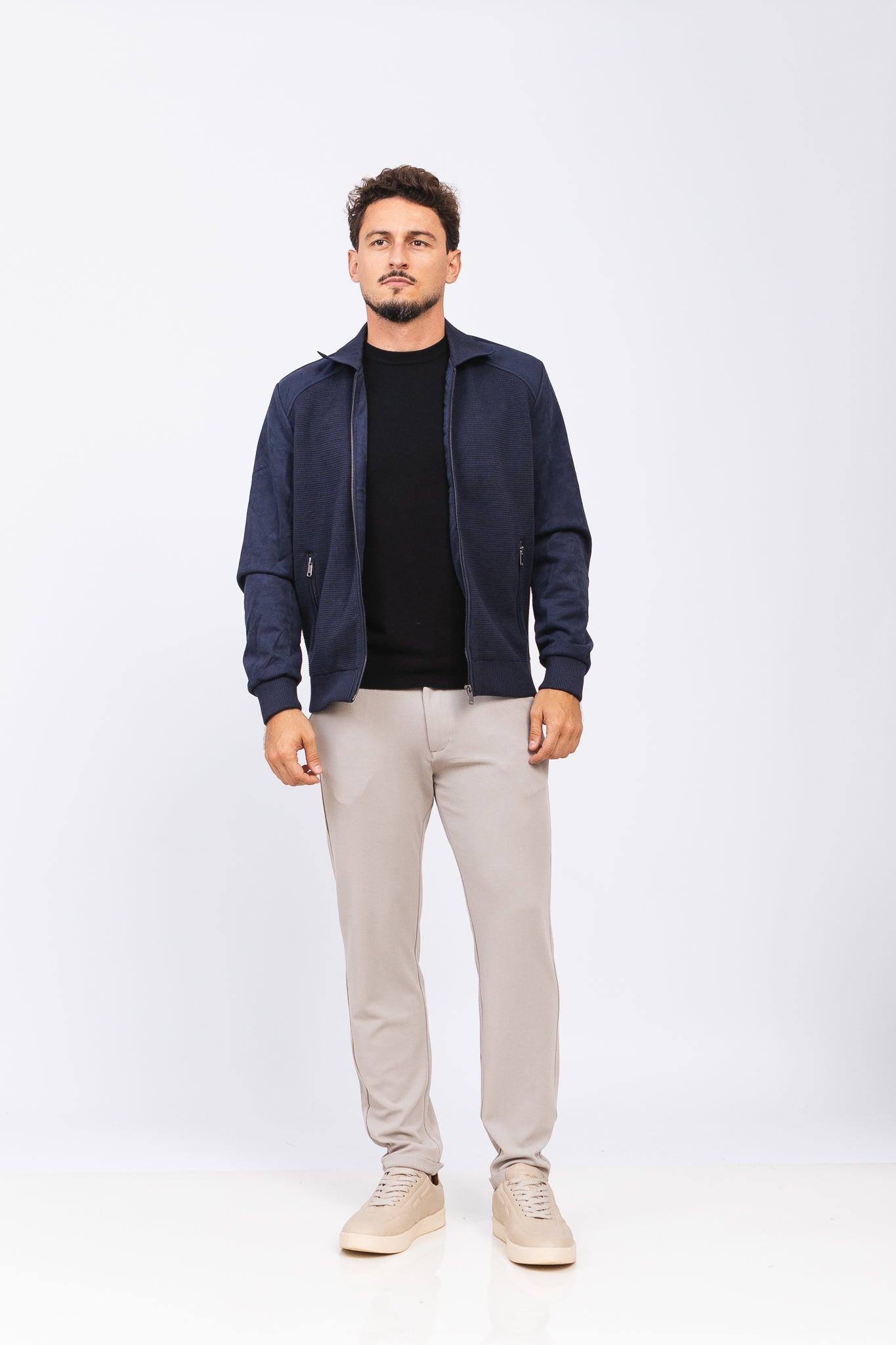 Jaqueta Tricot Matteo Azul Marinho