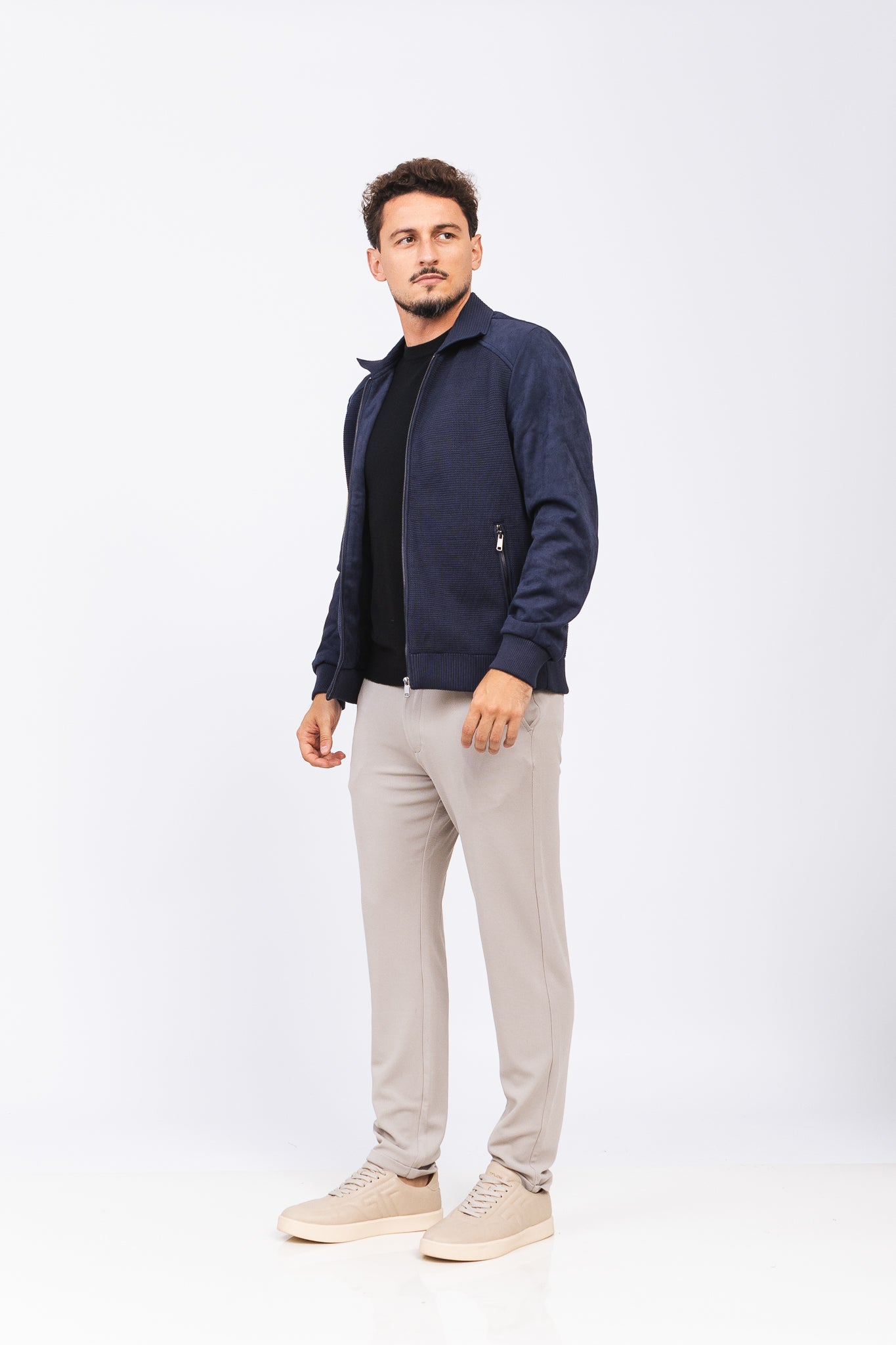 Jaqueta Tricot Matteo Azul Marinho