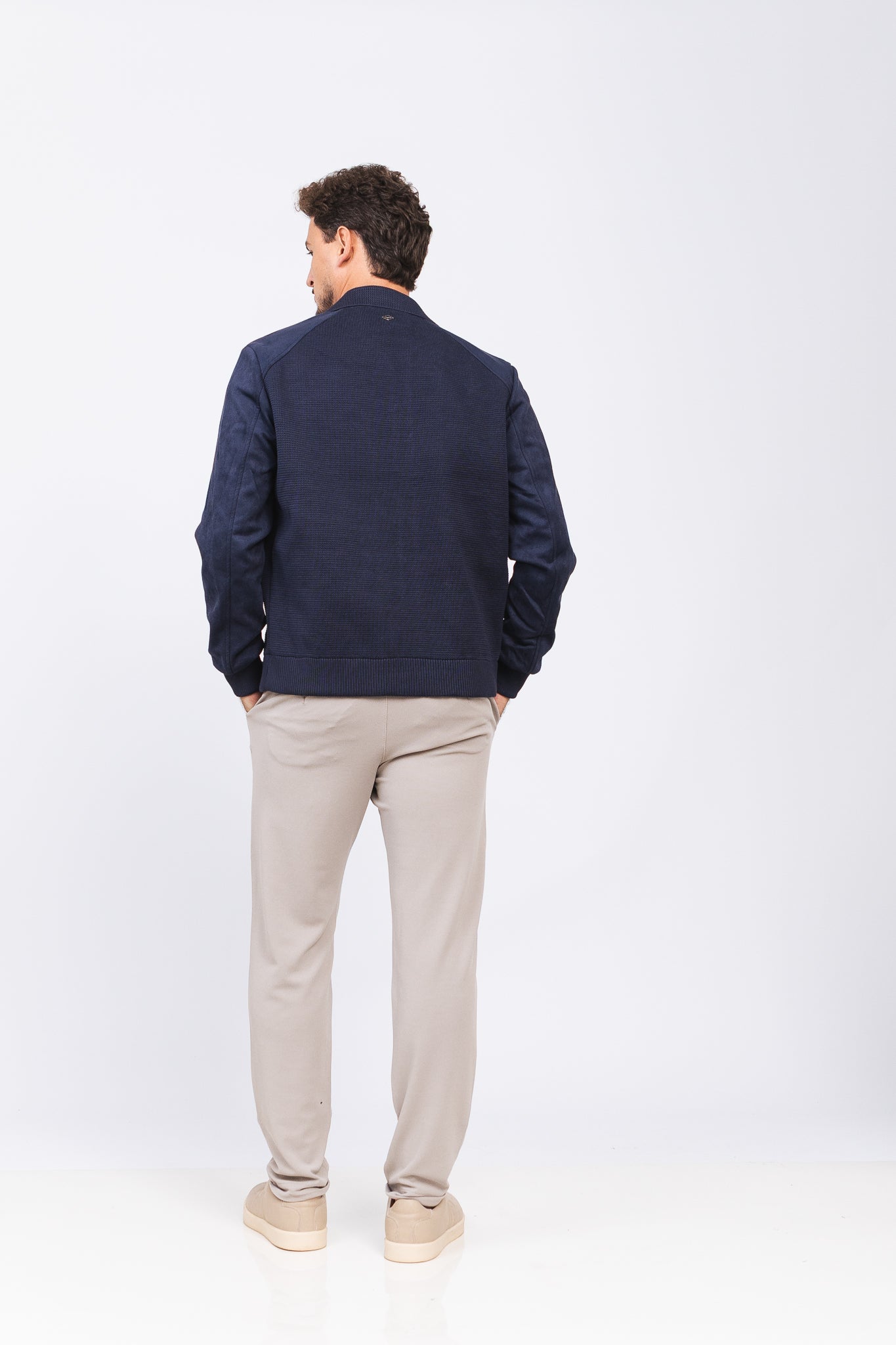 Jaqueta Tricot Matteo Azul Marinho
