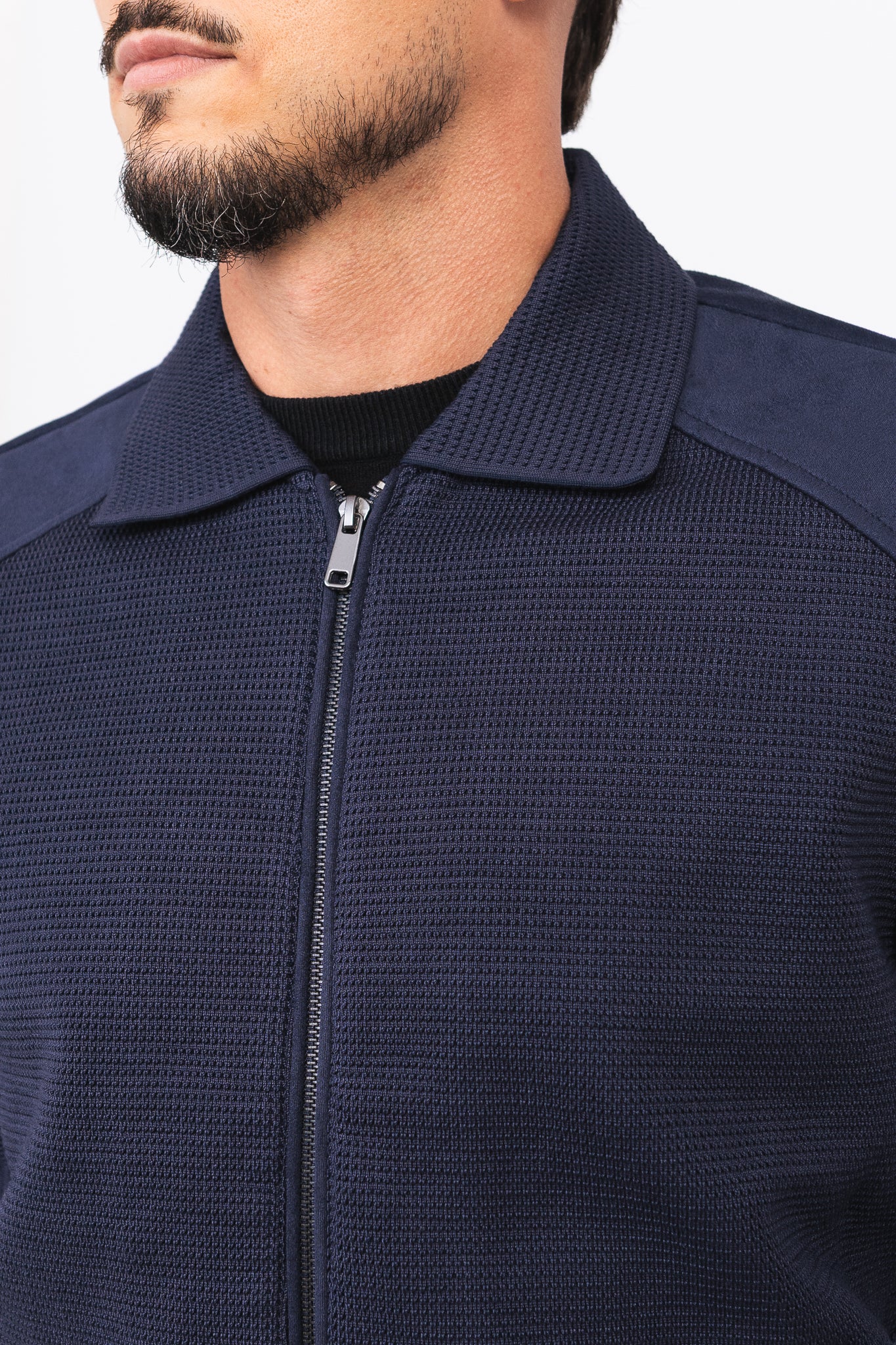 Jaqueta Tricot Matteo Azul Marinho