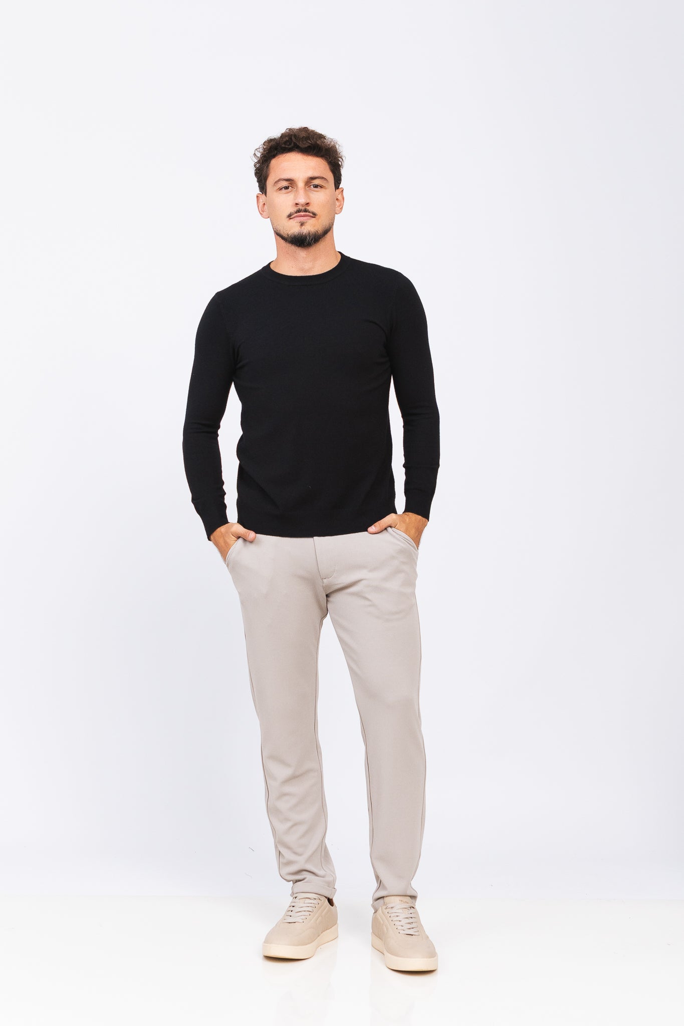 Sueter Tricot Ligne Preto