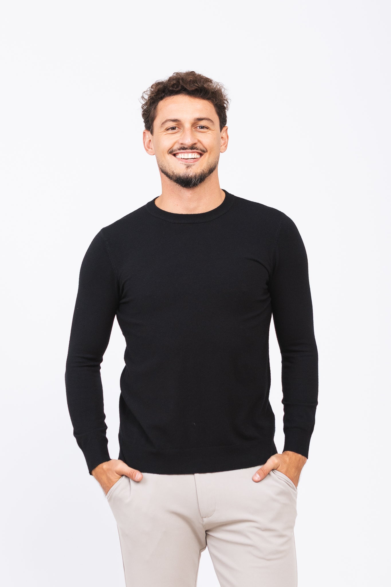 Sueter Tricot Ligne Preto