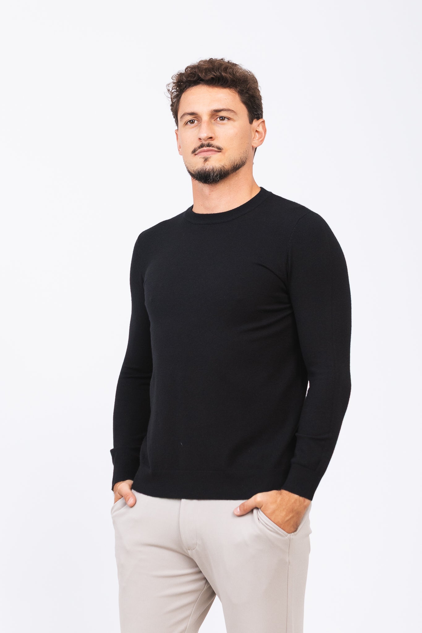 Sueter Tricot Ligne Preto