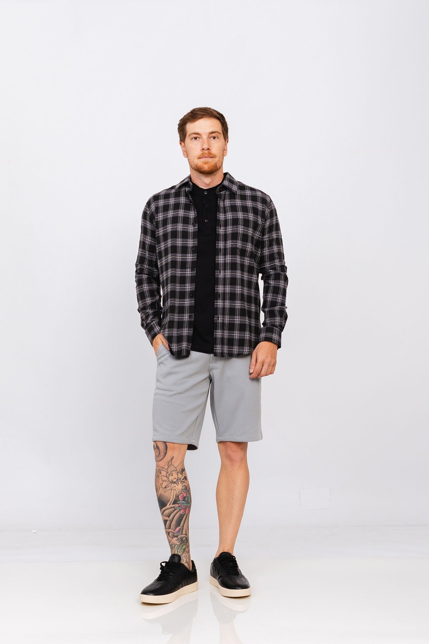 Camisa Flan Xadrez Pioneer Preta