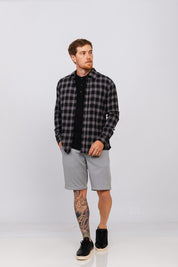 Camisa Flan Xadrez Pioneer Preta