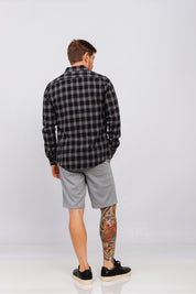 Camisa Flan Xadrez Pioneer Preta