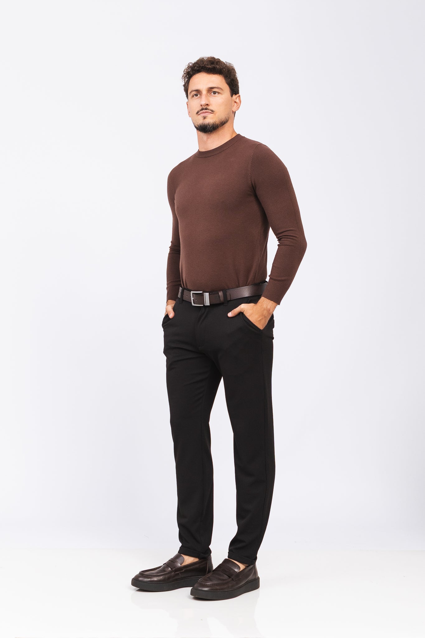 Sueter Tricot Ligne Marrom