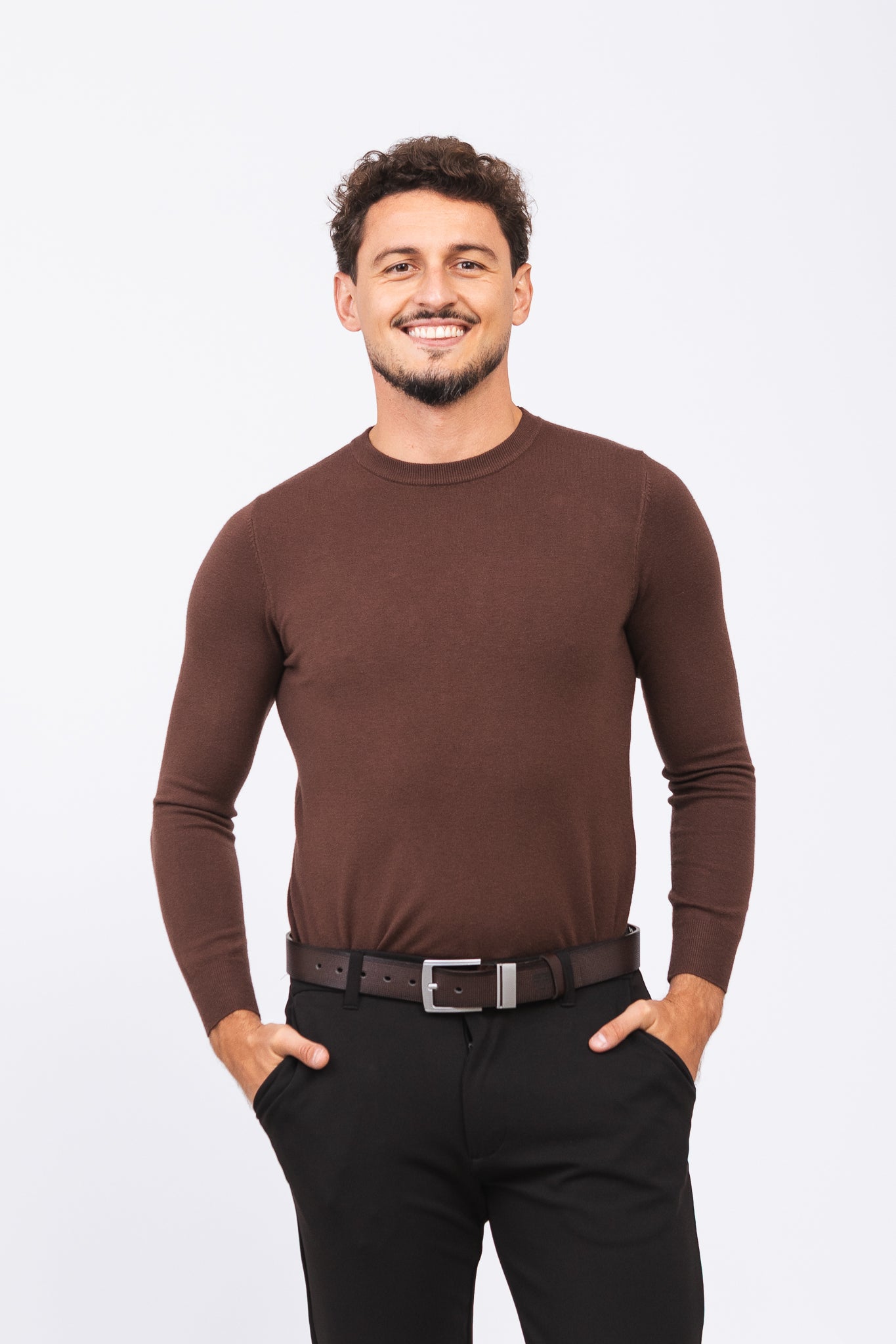Sueter Tricot Ligne Marrom